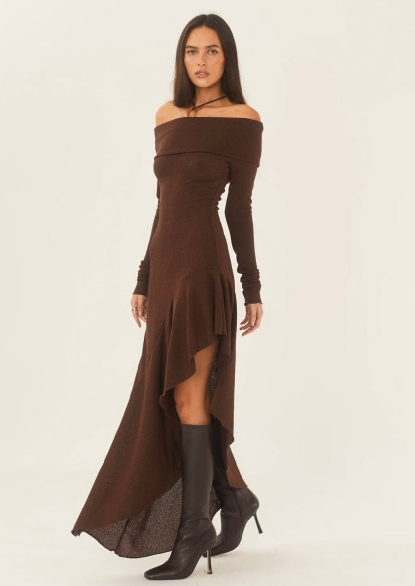 BELLA DRESS BROWN