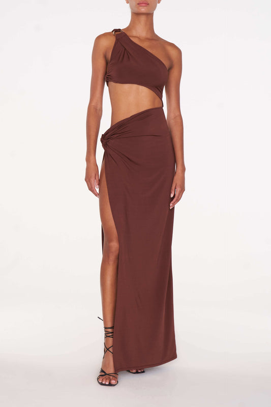 ISAMAYA DRESS BROWN