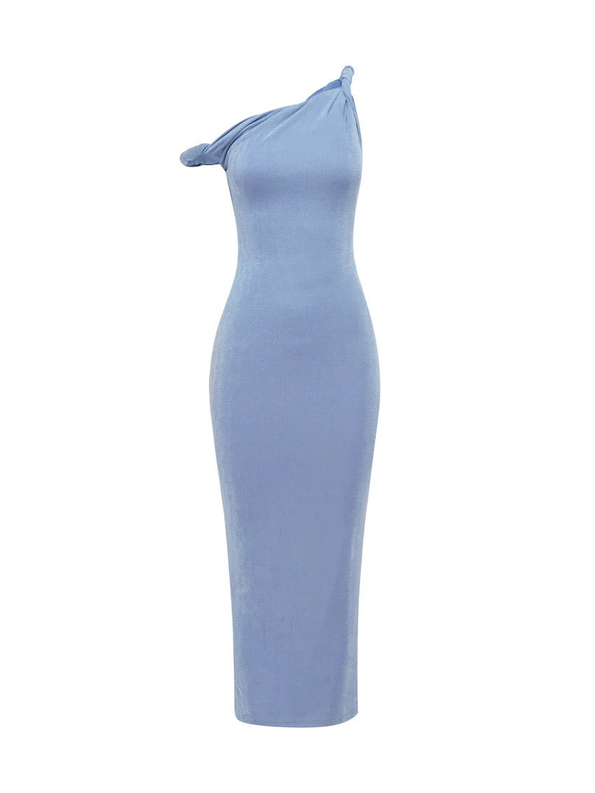 THE LONG POPPY DRESS BLUE