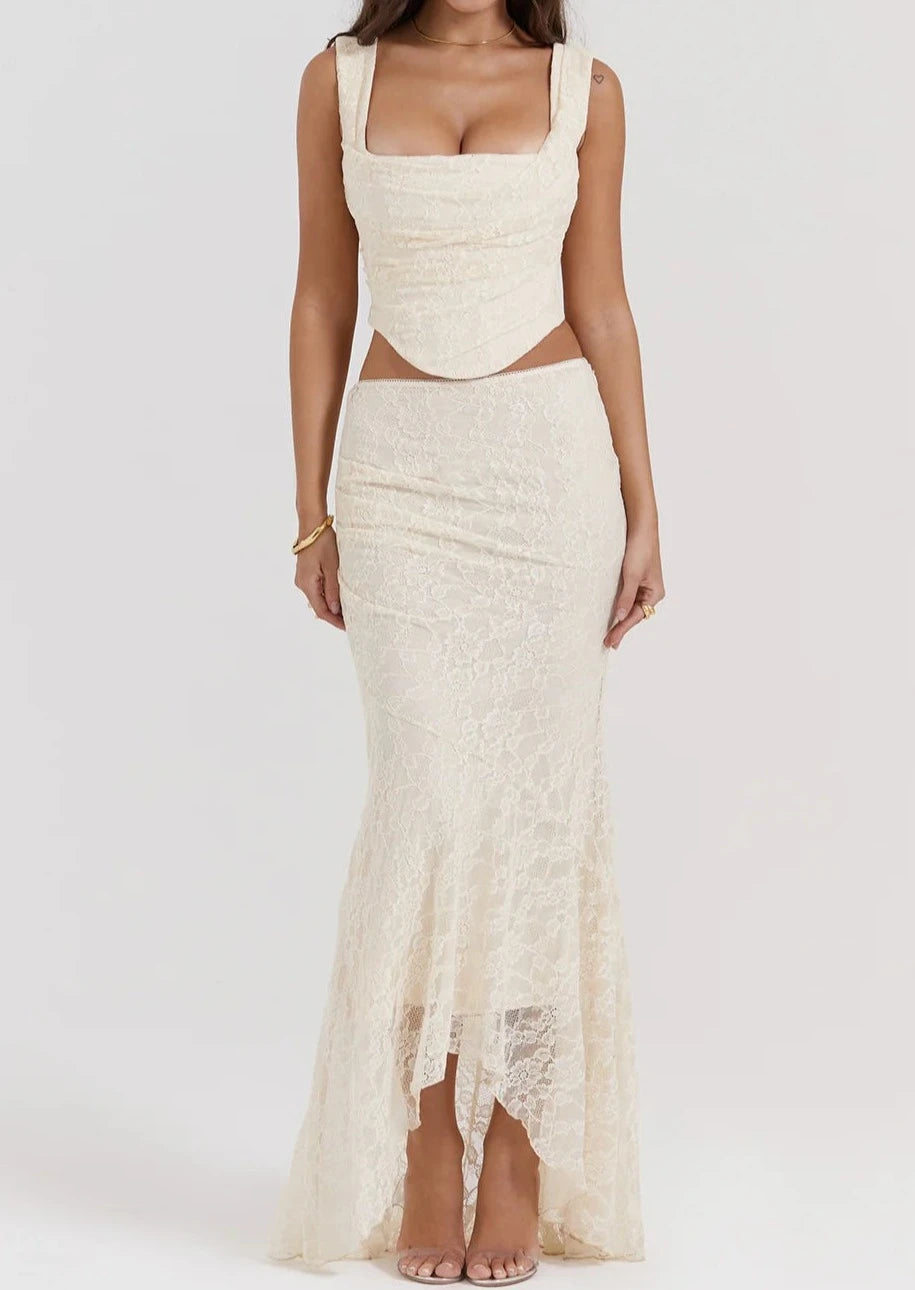 LACE THERESE SKIRT / UNA CORSET VINATGE CREAM