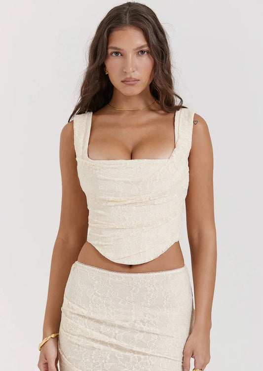 LACE THERESE SKIRT / UNA CORSET VINATGE CREAM