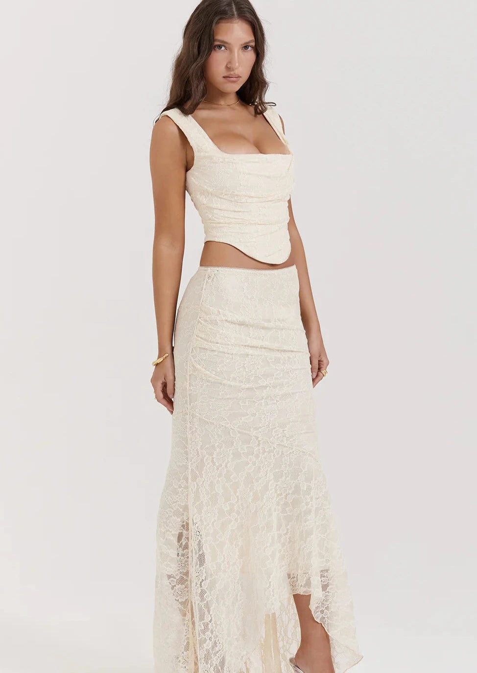 LACE THERESE SKIRT / UNA CORSET VINATGE CREAM