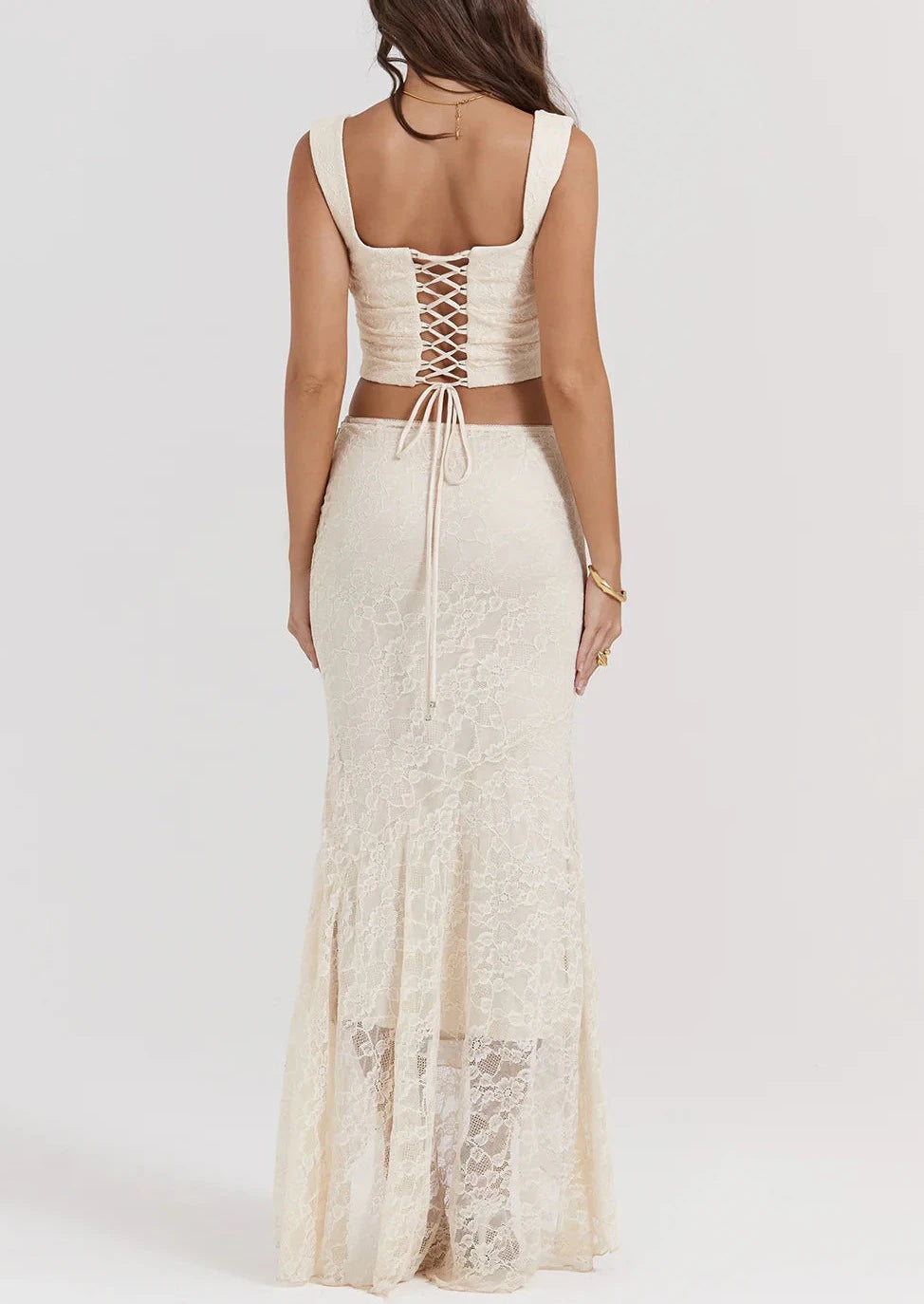 LACE THERESE SKIRT / UNA CORSET VINATGE CREAM