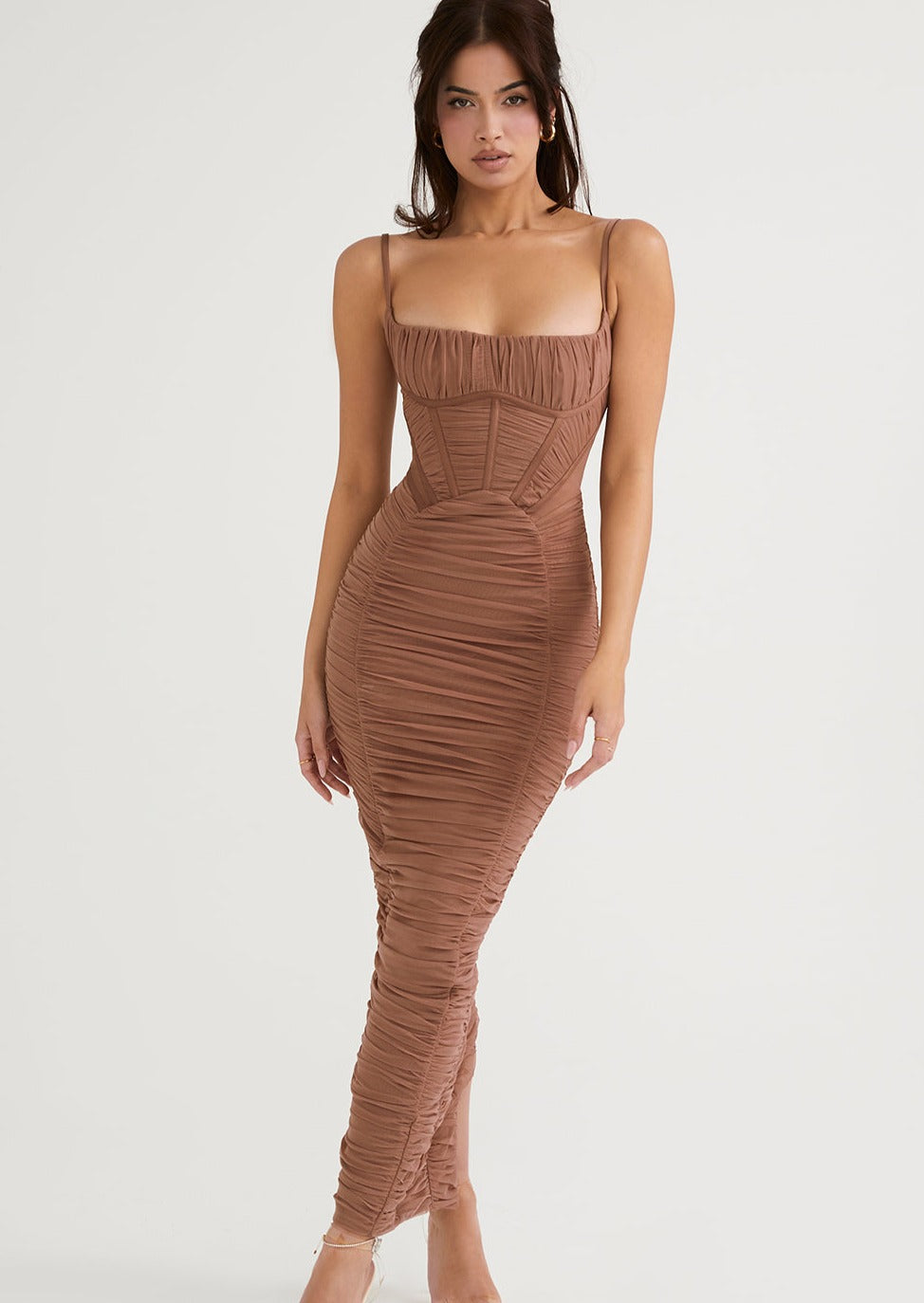 LILIAN MOCHA CORSET DRESS