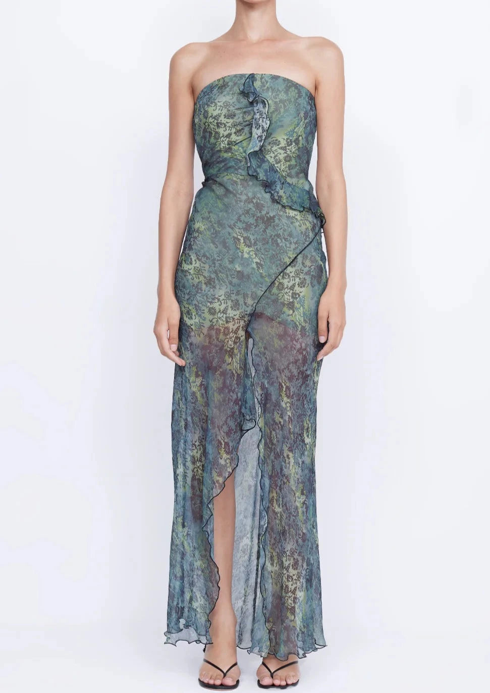 OPAL STRAPLESS DRESS BLUE