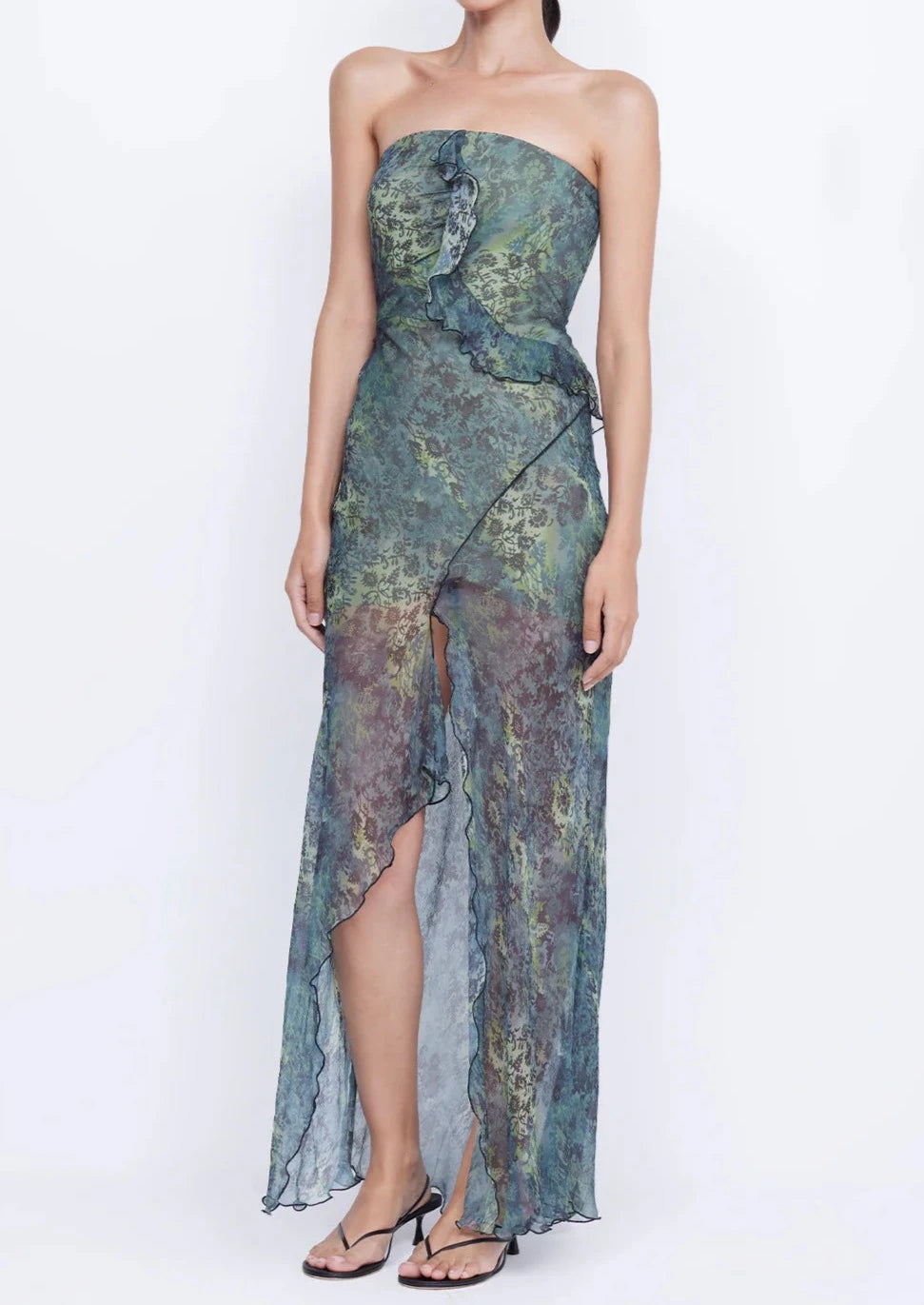 OPAL STRAPLESS DRESS BLUE