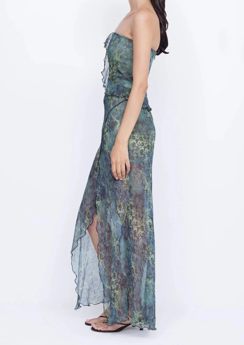 OPAL STRAPLESS DRESS BLUE