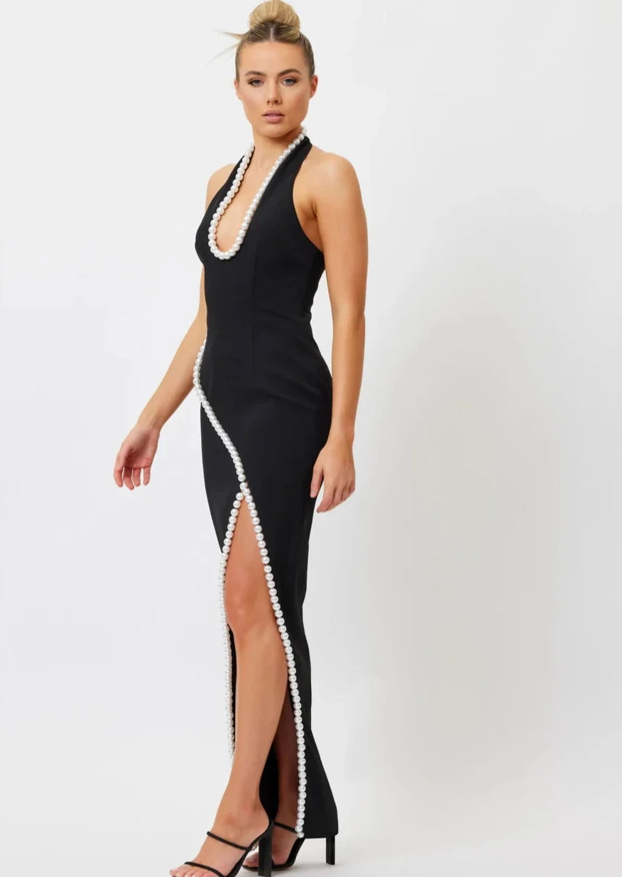 LAURA PEARL DRESS BLACK