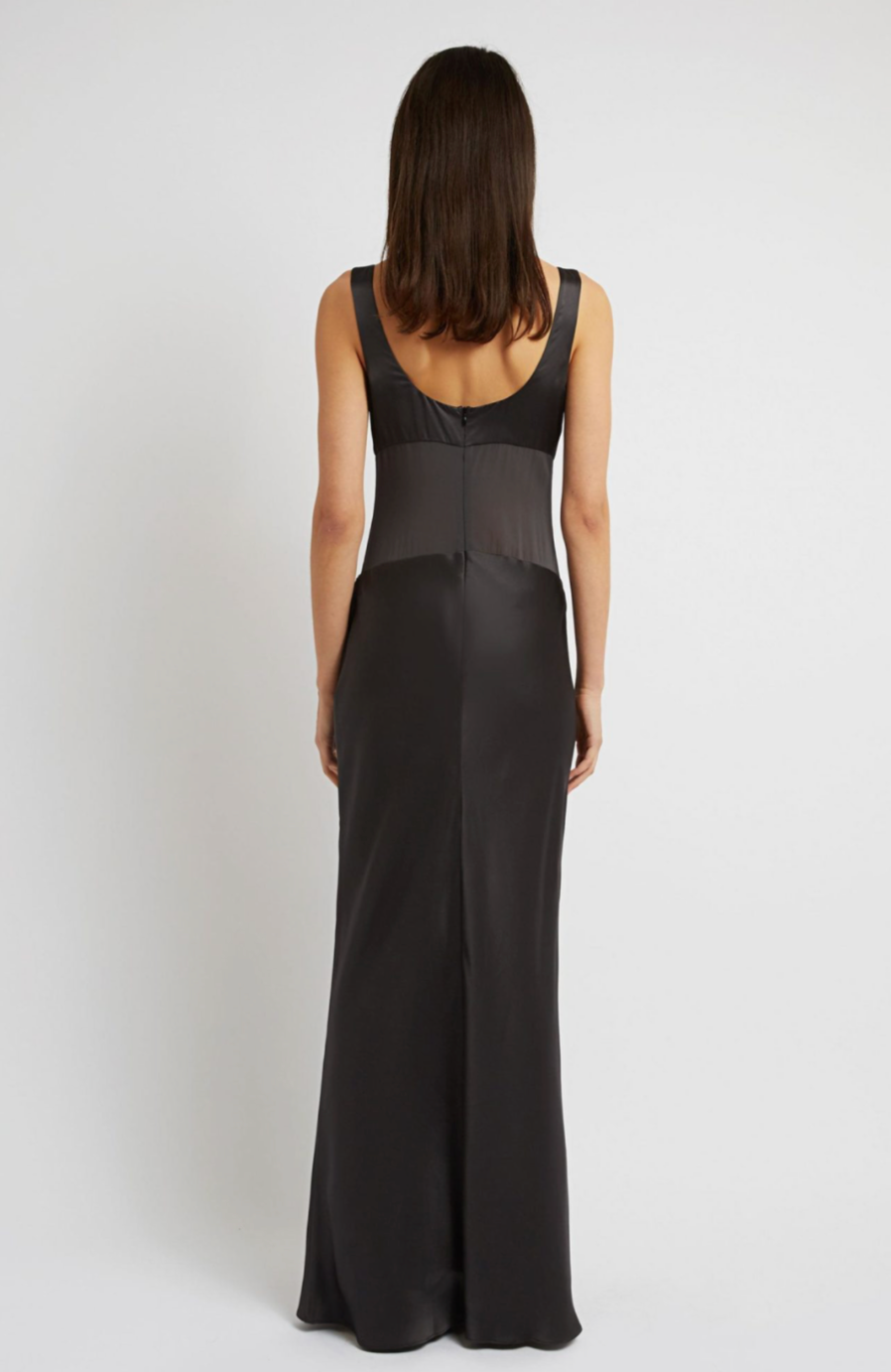 SHEER TORSO DRESS - CHARCOAL