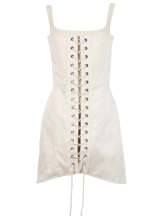 LACED UTILITY MINI CORSET DRESS
