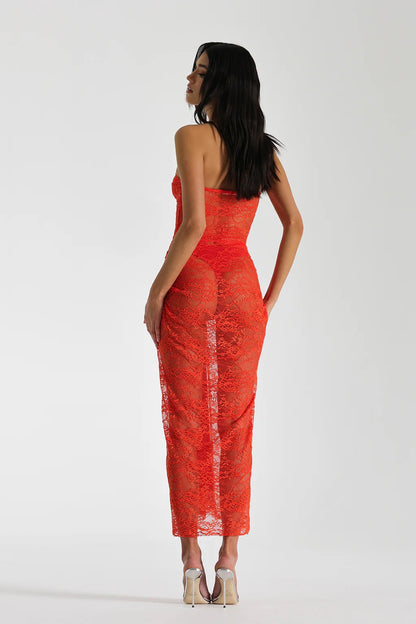 NAOMI LACE DRESS TANGERINE- need info