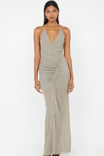 SANIA HALTER MAXI TAUPE- need info