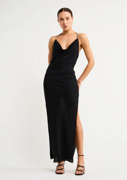 LEXIE  COWL MAXI BLACK